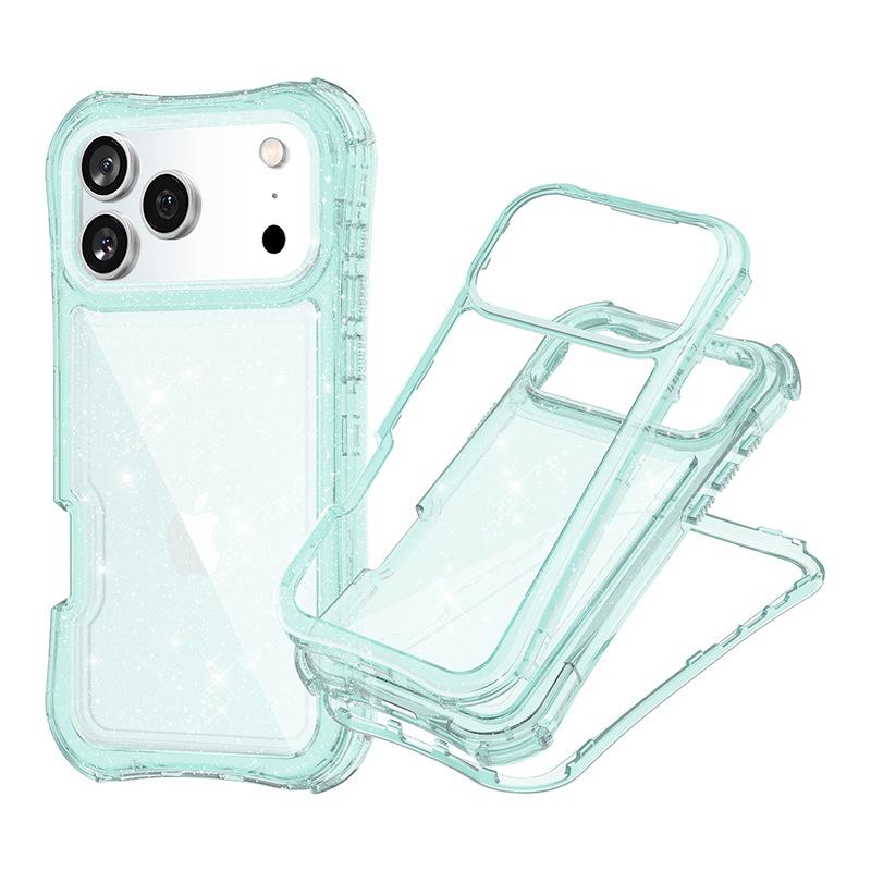 

New Product for Apple for IP17ProMax Double Layer Glitter TPU Waist Beauty Air Cushion Three-in-One Mobile Phone Case For iPhone 15 Pro Max 6.7