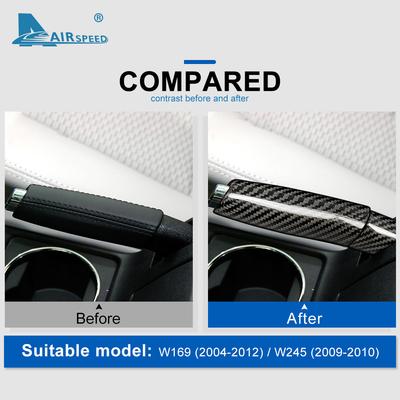 Real Hard Carbon Fiber Car Handbrake Grips Cover for Mercedes Benz A B Class W169 W245 A170 A180 A200 Accessories