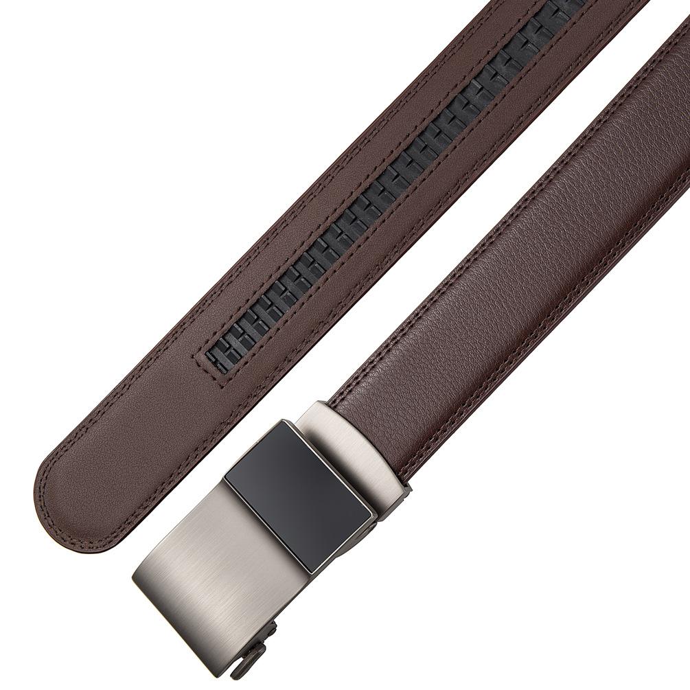 Men'S Clothing Accessories Casual Belt, Alloy Automatic Buckle Two-Layer Cowhide Belt Ly36-24974-1