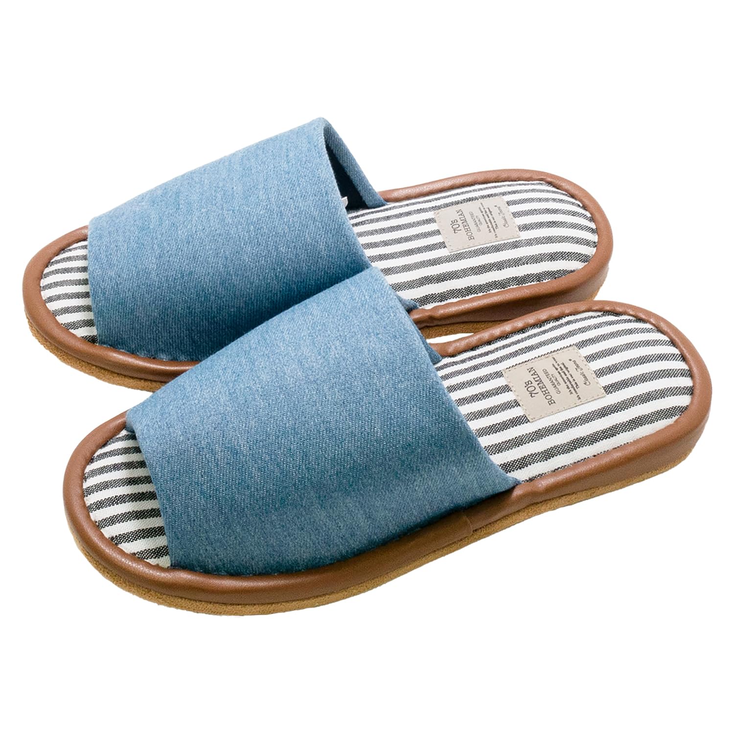 Шлепанцы Okamura Denim, Простой дизайн, С прошивкой, Большие, Синие, AAAA7905BL, Тихие, синий