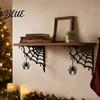 Lifelike Spider Web Decoration for Home 2Pcs Corner Metal Wall Art Signs Outdoor Decor Gothic Unique Garden Hanging Minimalist Aesthetic Sculpture