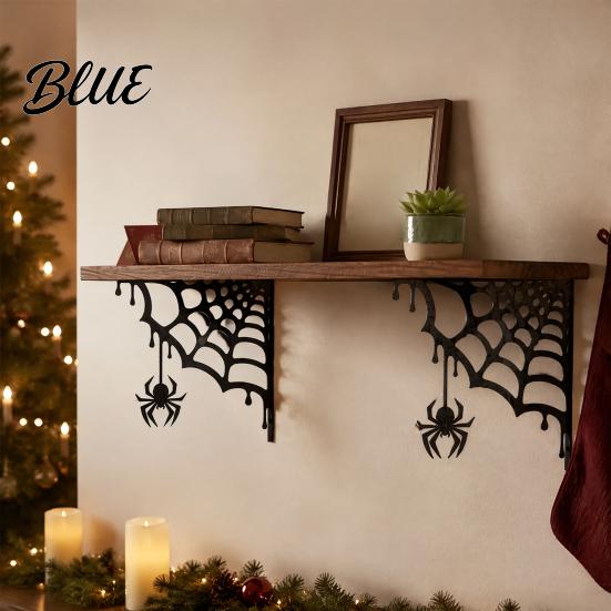 Lifelike Spider Web Decoration for Home 2Pcs Corner Metal Wall Art Signs Outdoor Decor Gothic Unique Garden Hanging Minimalist Aesthetic Sculpture