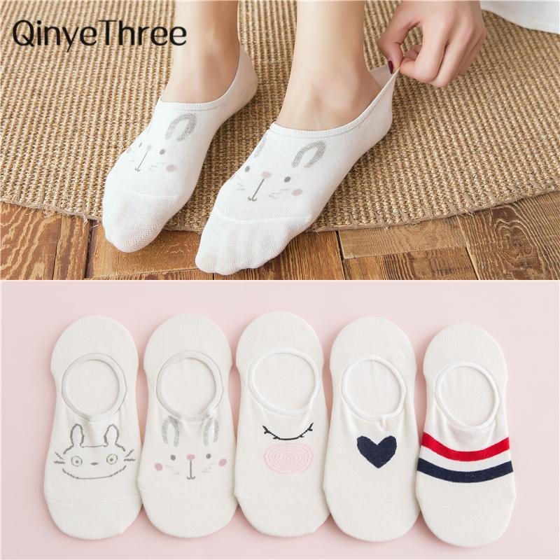 5 Pairs/Lot Cartoon Cat Fox Bear Socks Cute Animal Women Summer Funny Short Ankle Sokken Dropship