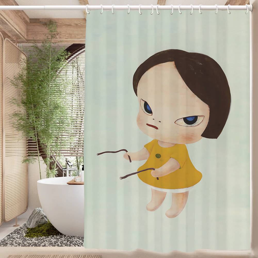 Yoshitomo Nara 1pc Shower Curtain Polyester Waterproof Shower Curtain Bathroom Partition Curtain Decoration Accessories