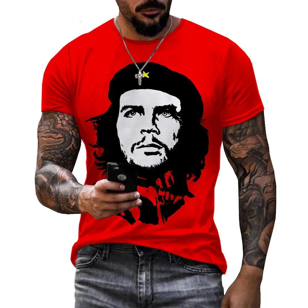 Che Guevara Revoluční Plakát Portrét Klasické Pánské Tričko Politická Ikona Vintage Ležérní Černé Unisex Dámské A Pánské Trička