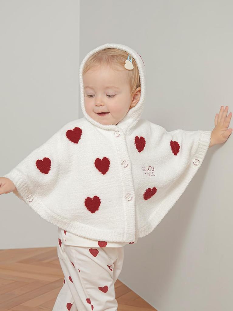 BABY Airy Moco Heart Poncho PBNT254435RED80