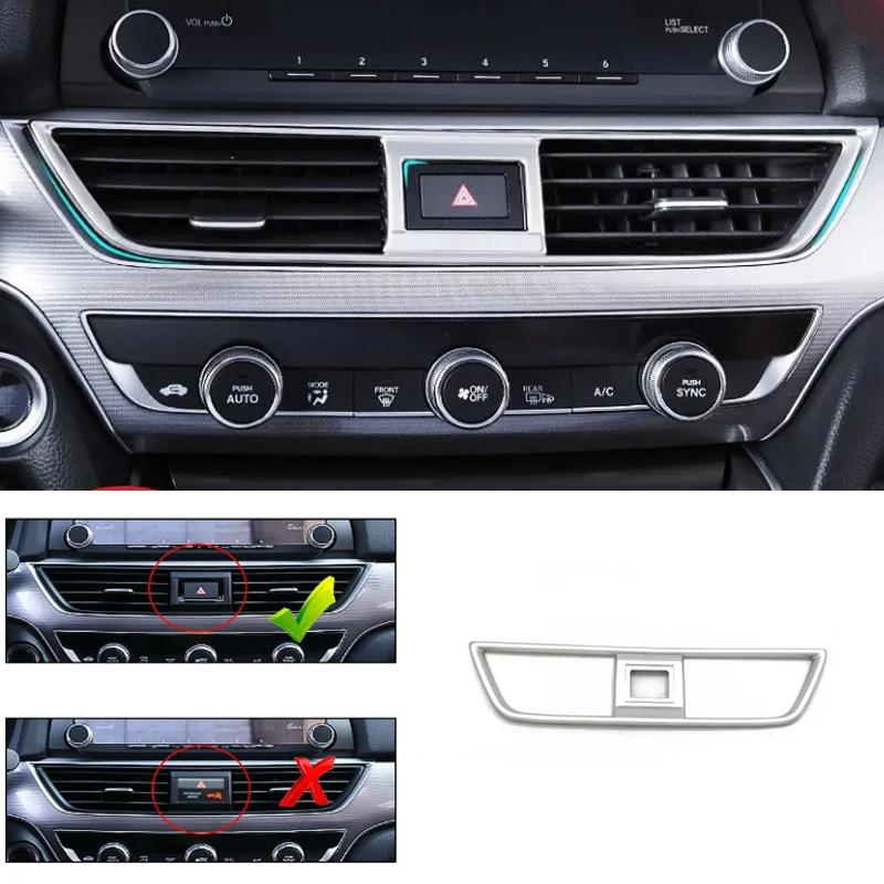 For Honda Accord 10th Gen 2018 Carbon Fiber Style Interior Dashboard Air Vent AC Outlet Cover Molding Trim Decals