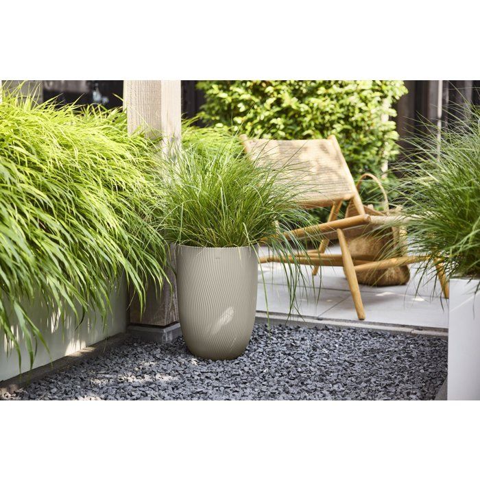 Pot de fleur haut - ELHO - Sereh Haut 30 - 22 L - L 30 x B 29.5 x H 41 cm - Beige - Balcon/intérieur/extérieur