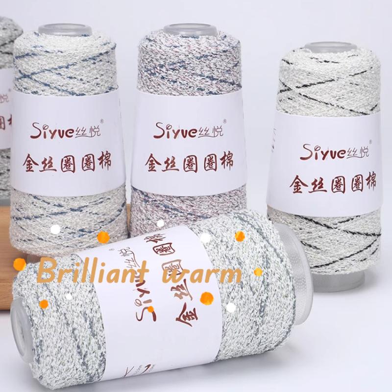 50g Mini Glitzerndes Seidenbaumwollgarn Handgewebt Golddraht Kreis DIY Häkelzubehör Spezielles Webmaterial Zubehör