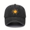 Casquette de baseball imprimé Soleil Doré Casquette rétro légère délavée réglable pour hommes et femmes