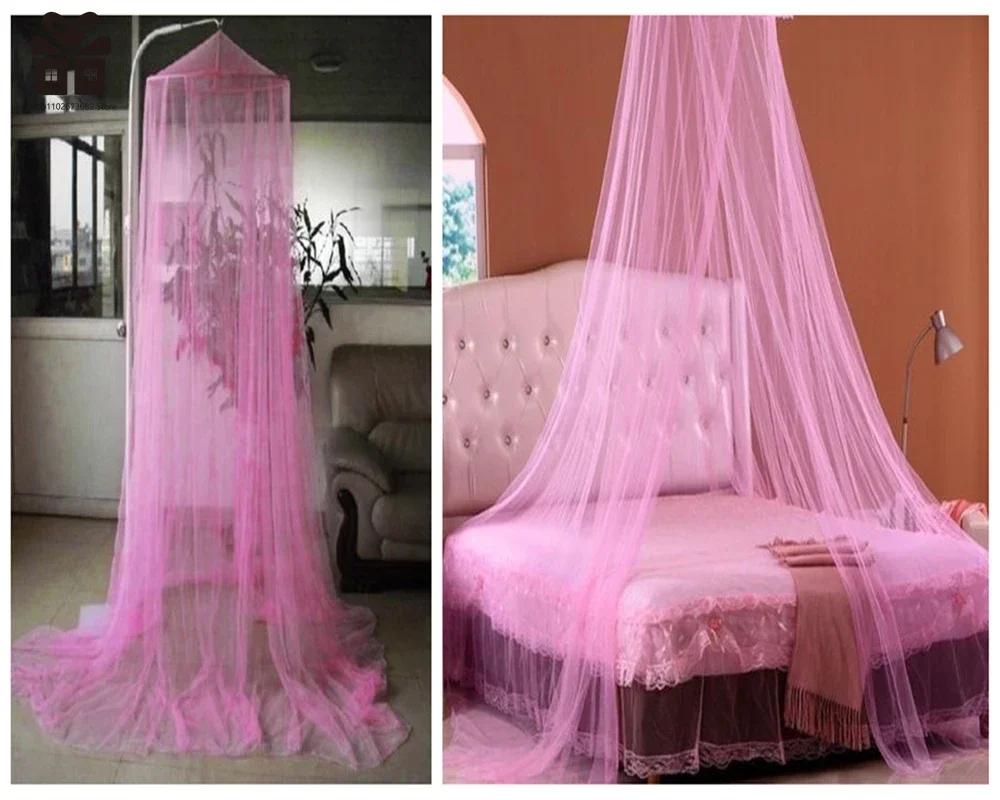 4 Colors Summer Elgant Hung Dome Mosquito Net for Double Bed Summer Polyester Mesh Fabric Home Bedroom Baby Adults Hanging Decor