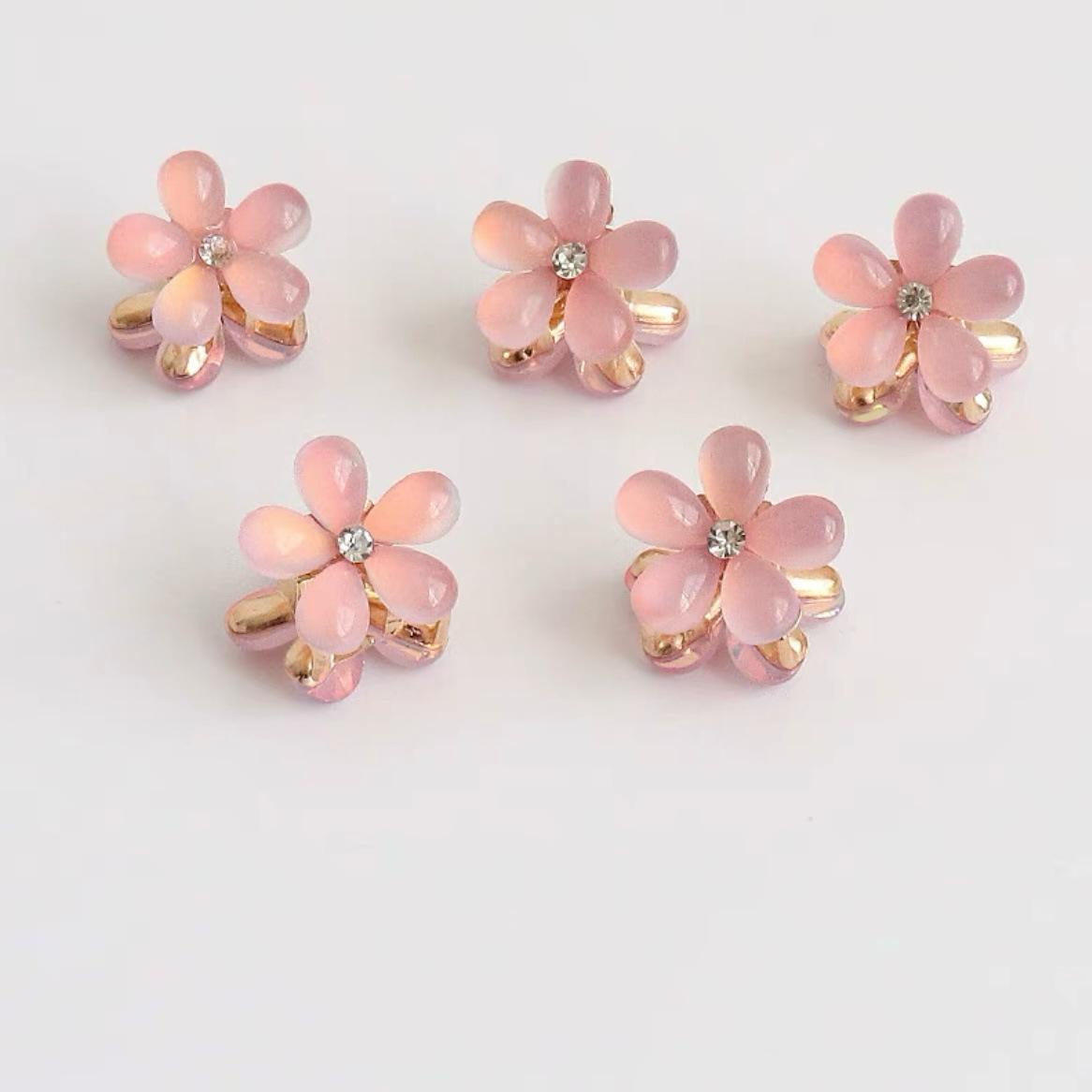 

5pcs Fashion Women Girls Colorful Opal Hairpins Sweet Small Headdress Barrettes Accessories Cute Mini Flower Hairclip Claws