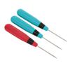 3Pcs Leather Stitching Sewing Awl Set Anti Slip Plastic Handle Steel Needle Round Hole Portable