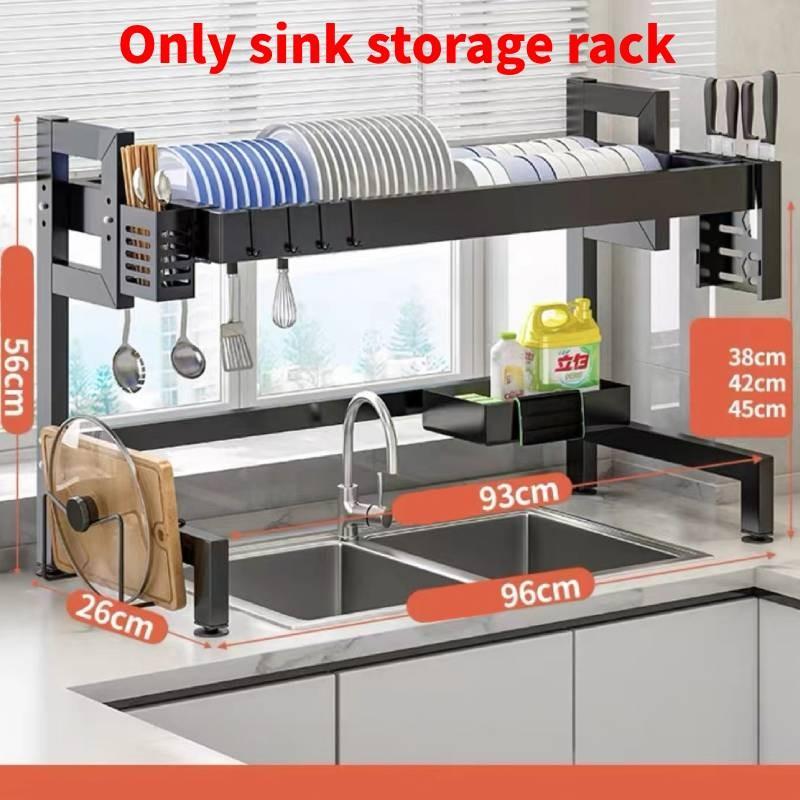 Wall Hanging Dish Drainer For Kitchen Counter With Drainage And Storage Function