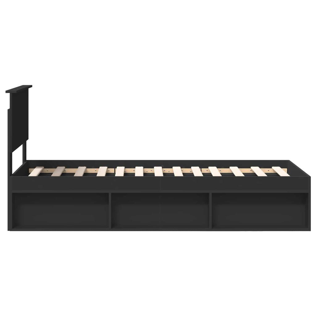 Bed Frame Black 75 X 190 Cm Solid Pine Wood