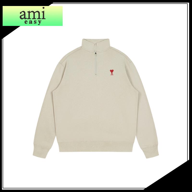 Men's Embroidered Half-Zip Stand Collar Hoodie 2024 - Comfortable, Versatile & Stylish for Autumn