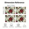 1/2/4/6/8pcs Christmas Theme Placemats - Beautiful Christmas Flower Pattern, 17.7 Inch X 11.8 Inch Rectangle Table Placemats, Machine Washable