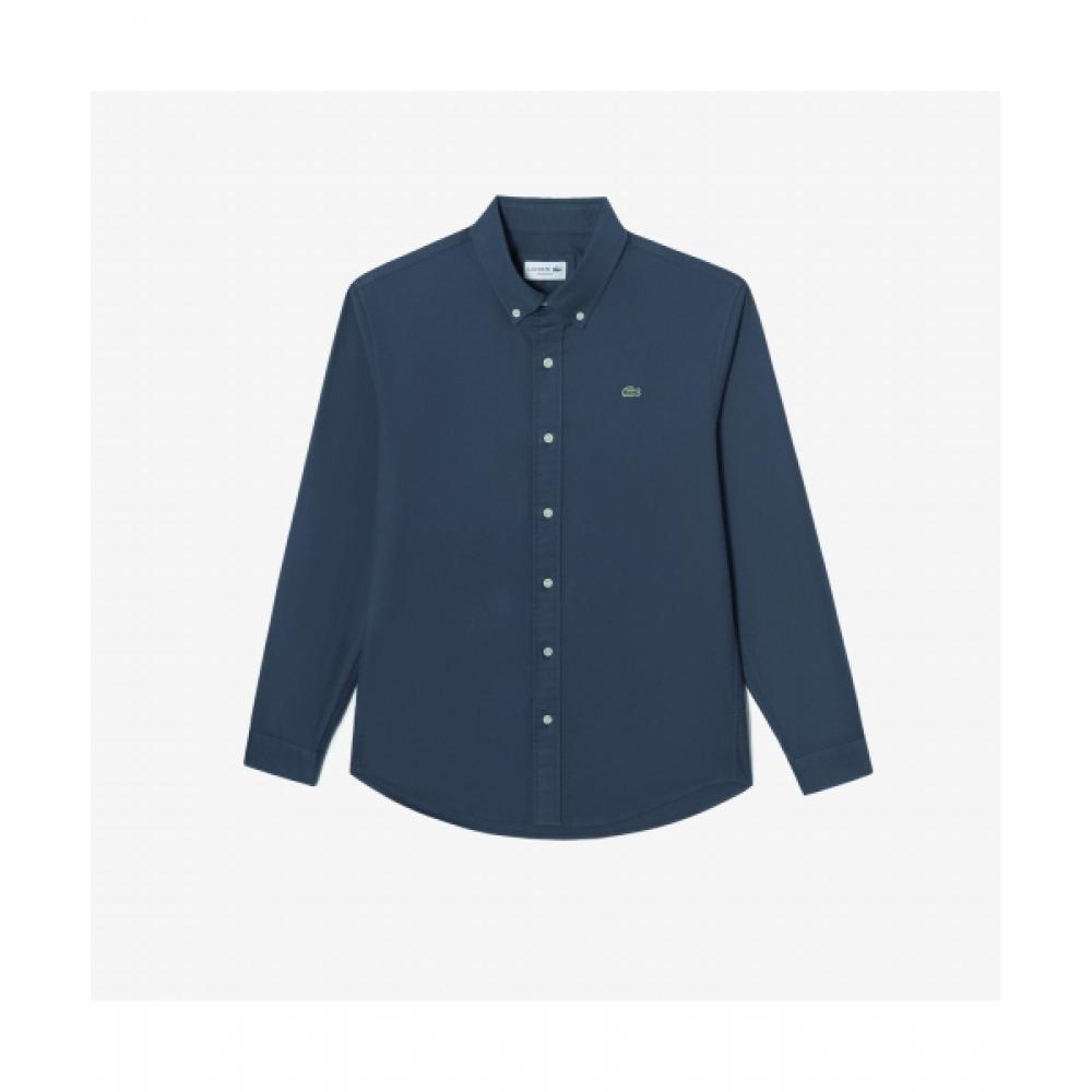 

Lacoste Мужская базовая рубашка Oxford [серо-голубой]