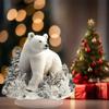 2D Flat Acrylic Polar Bear Desktop Decoration, Animal Theme, with Base, Suitable for Wall Decoration, Porch, Room, Villa, Accents Home, Hallway, or Wo