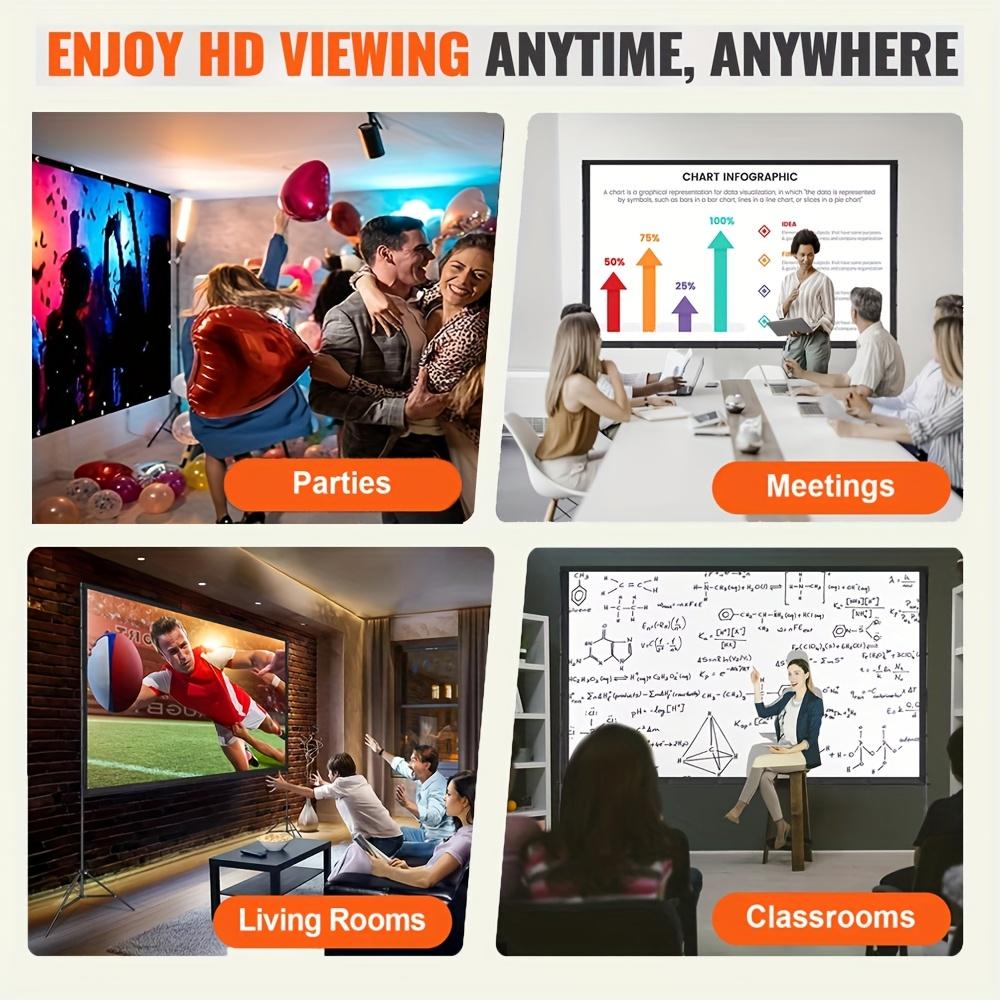 72 100 inch Simple Portable Projection Screen 100 inch Curtain High Outdoor Full HD 4K Projector Screen Curtain For Home Theater