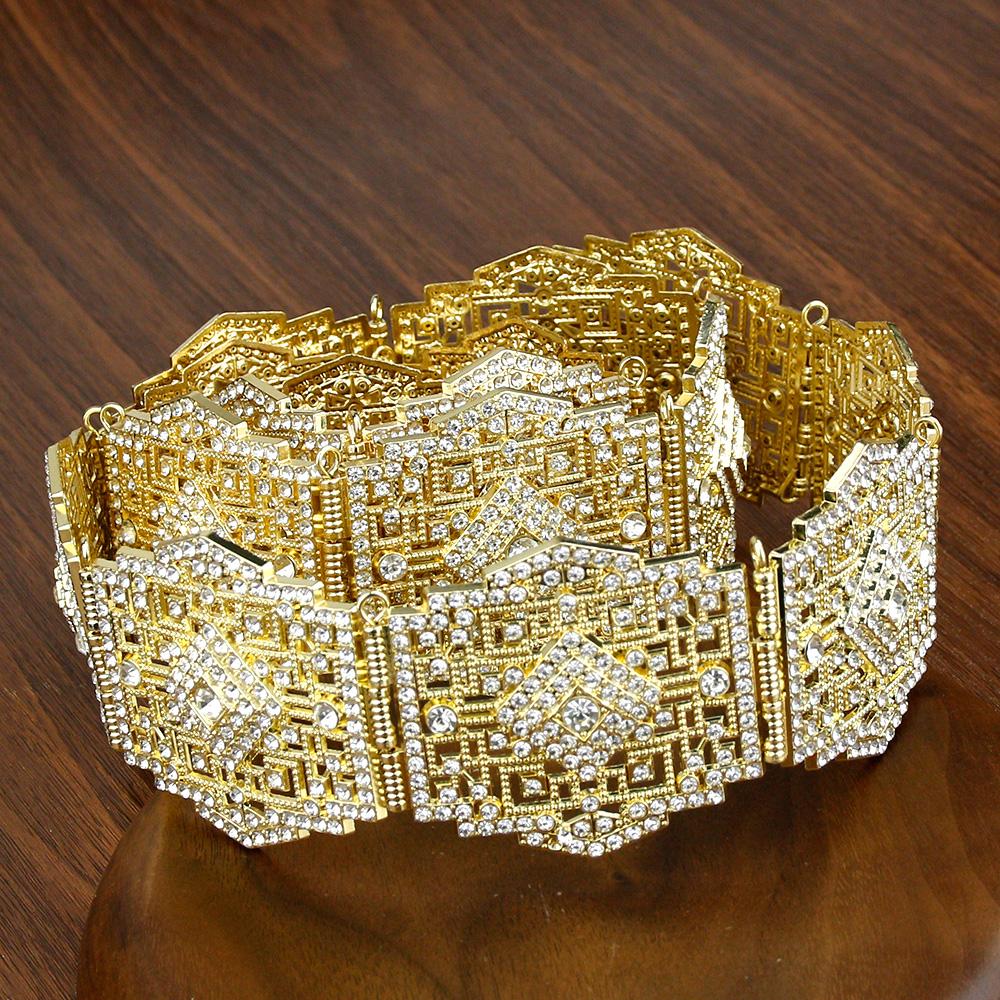 Elegent Belt Women Wedding Jewelry Full Rhinestone Metal Waist Chain Adjustable Length Waistband