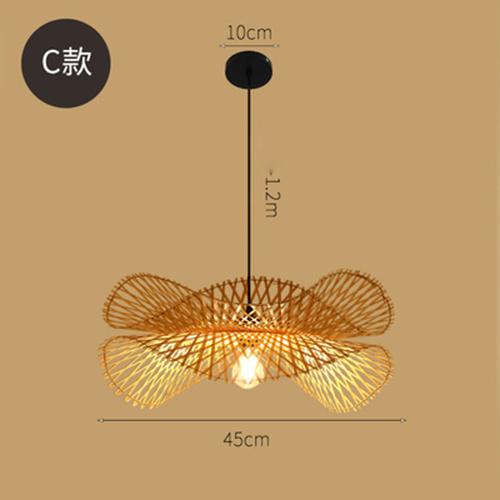 Bamboo Chandelier Teahouse Rattan Lamp Handmade Cafe Bar Garden Dining Room Bedroom Bamboo Wicker Rattan Lighting Fixture