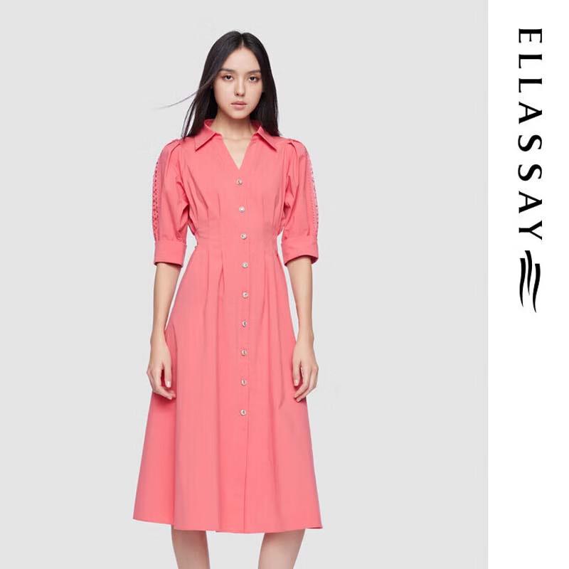 

ELLASSAY Women s Versatile V-neck Shirt Dress S