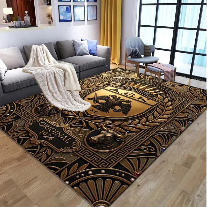 AEK Athens FC Pattern Rug, Indoor/Outdoor Mat, for Picnic, Gameroom, Bedroom, Office, Living Room, Home Decor Carpet, Birthday Gift