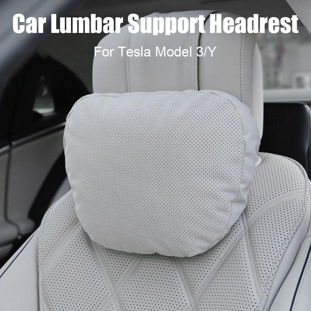 Car Backrest Cushion for Tesla Y Lumbar Support Pillow Neck Support Headrest Pad Comfortable Car Seat Accessories N1B2