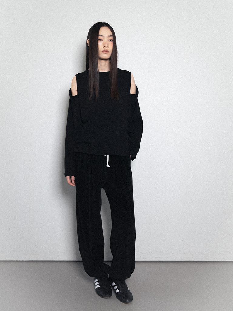 Visus Velvet Jogger Sweatpants_Black