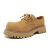 British style men casual cowboy suede leather shoes lace-up derby shoe outdoors desert platform sneakers street youth footwear