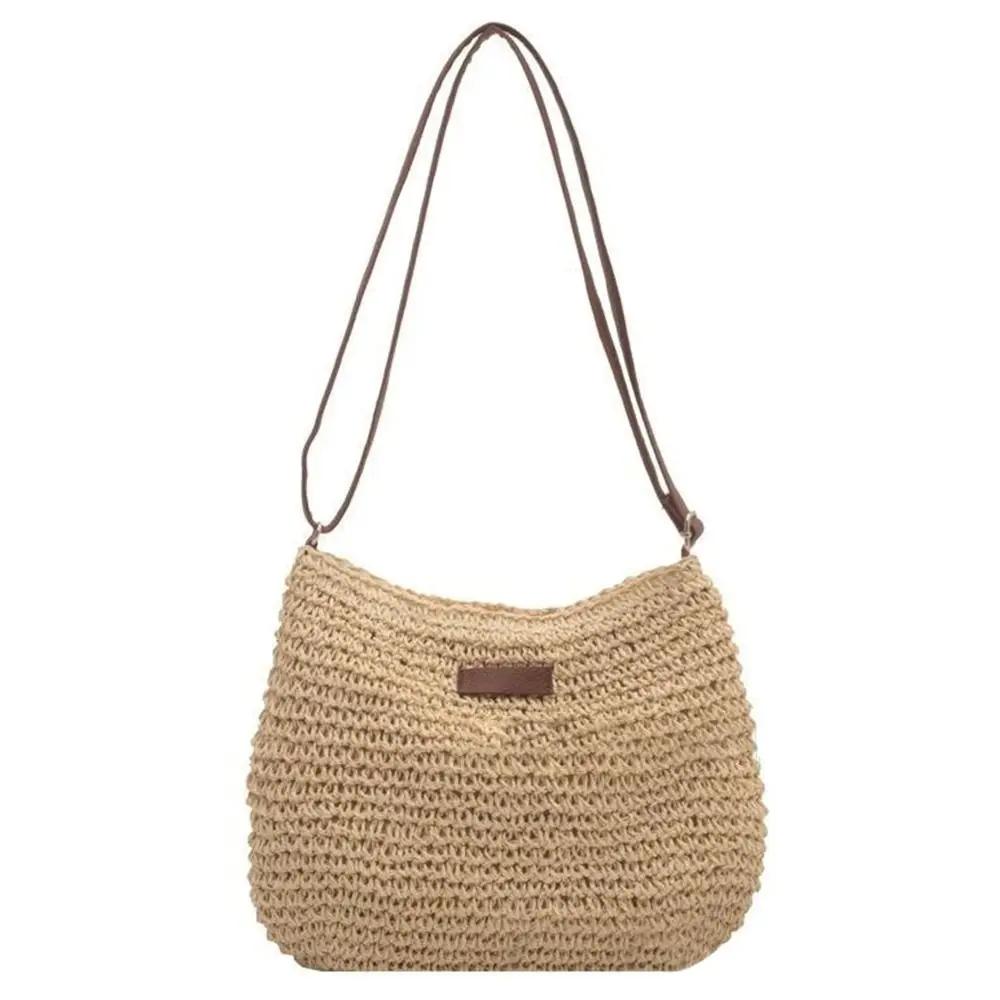 Fashion Women Summer Bohemian Straw Bag Woven Beach Crossbody Bag Shoulder Messenger Bag Girls Handbags Straw Bag Gifts