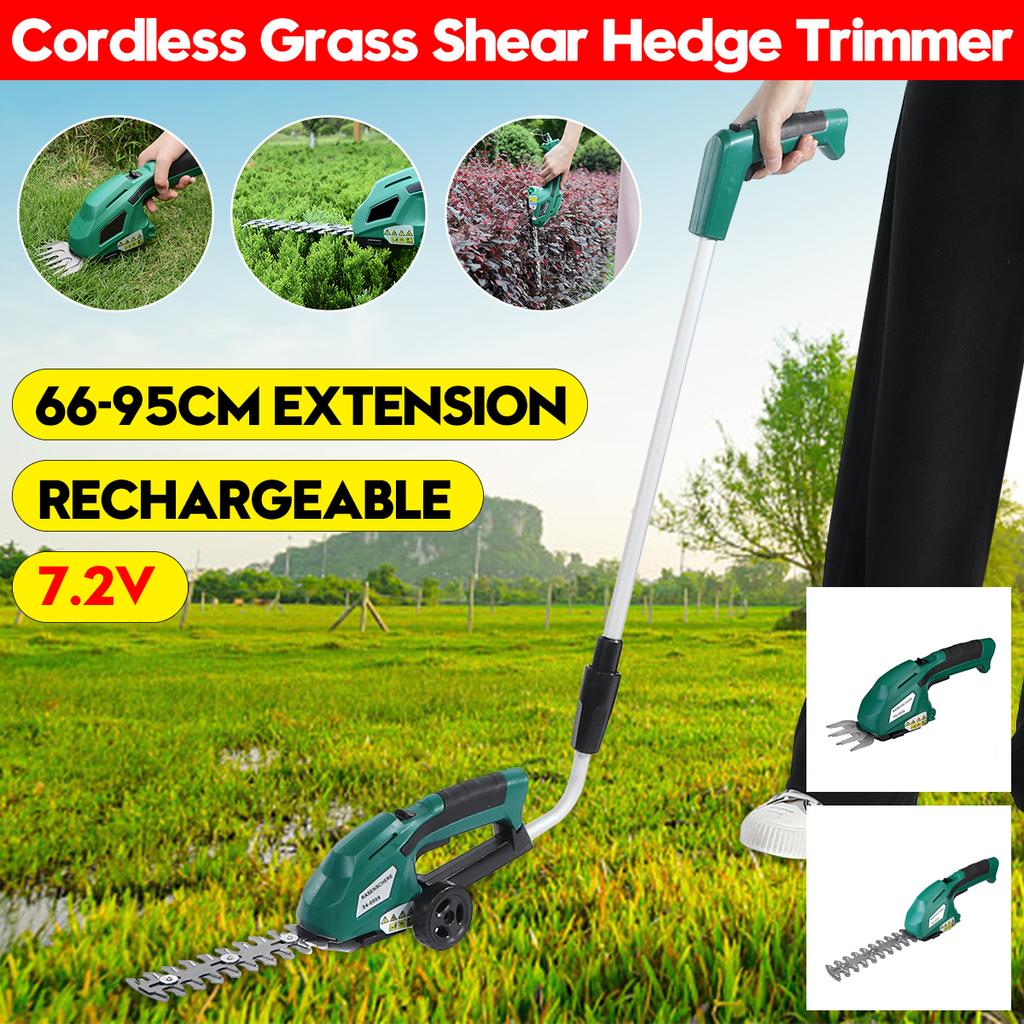 3-IN-1 7.2V Grass Shear Rechargeable Electric Lawn Mower Garden Tools With Extension Handle Cordless Electric Hedge Trimmer