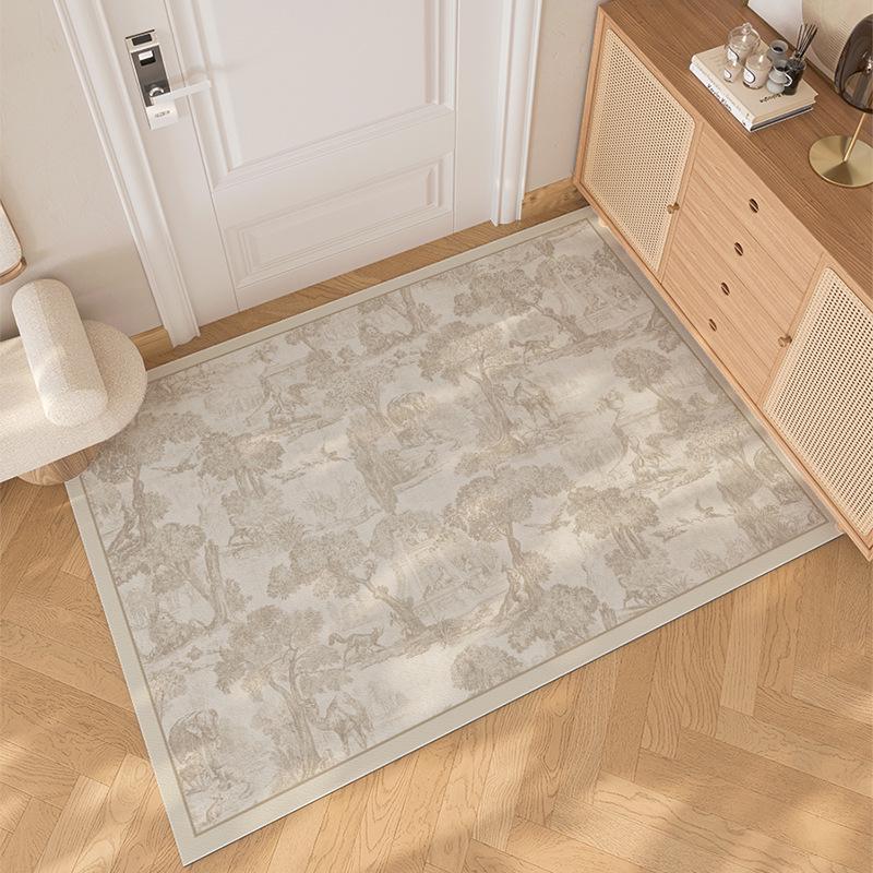 Zvukotěsná, nečistotám odolná, krémově zbarvená kožená vstupní rohožka - omyvatelná, bez nutnosti drhnutí, přizpůsobitelná podložka na nohy pro domácí použití.