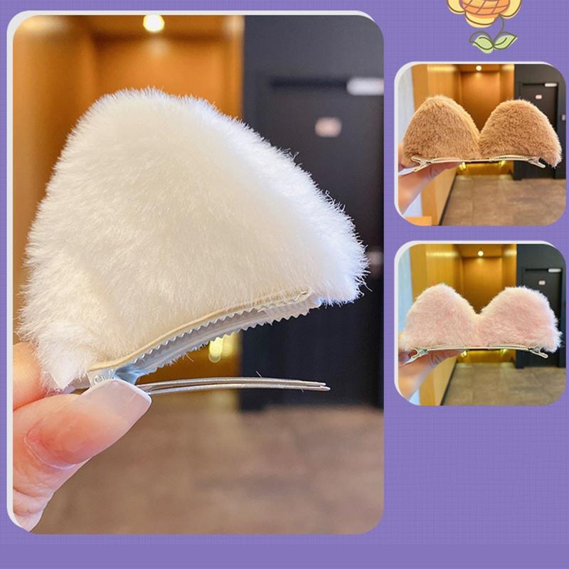 Kitten Ear Hair Clips Cats Ears Hair Side Clips Lovely Animal Ear Hair Barrettes Cartoon Hairpin Halloween Headwear