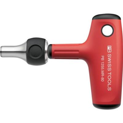 PB SWISS TOOLS PB Swiss Tools Cross Handle Ratchet Driver Series Bit Compatible T-shaped C6/E6 1/4HEX 1255.MR-80