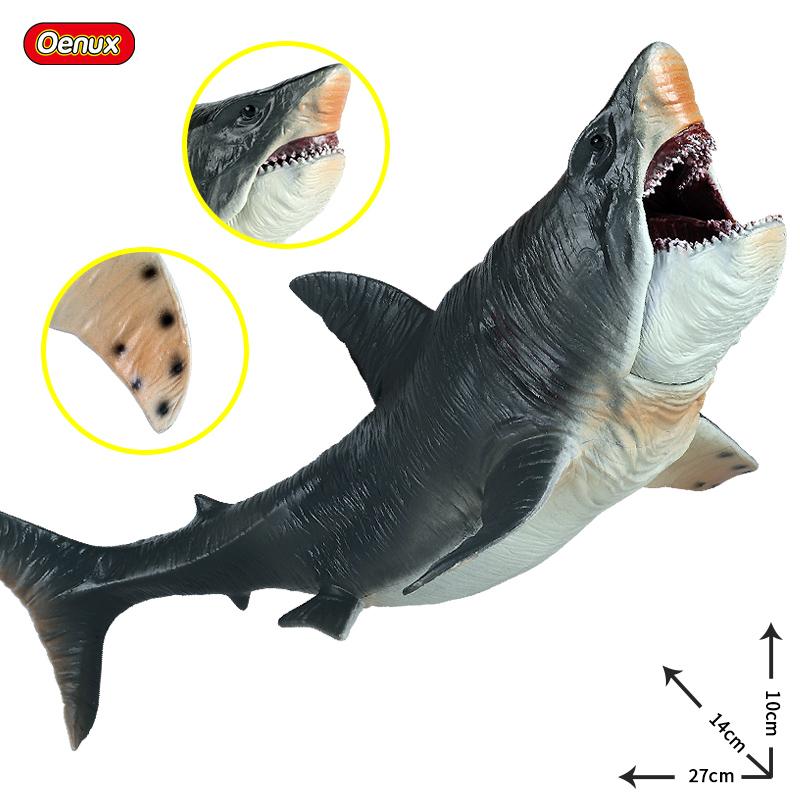 Oenux Savage Marine Sea Life Megalodon Figurka Akcji Klasyczne Zwierzęta Oceaniczne Duży Rekin Ryba Model Pcv Kolekcjonerska Zabawka Dla Dzieci Prezent
