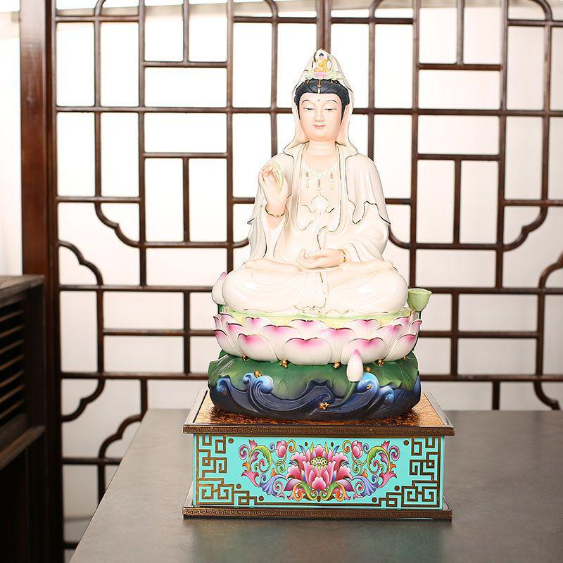 Guan Yin & Guan Gong Elevated Worship Stand for Buddhas & Gods Display