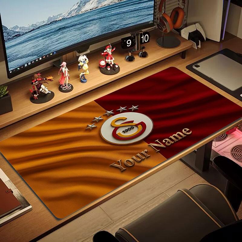 Galatasaray S Custom Name Large Size Mouse Pad Large Gaming Table Cushion Non-slip Laptop Tablet Big Mousepad XXL Mat Mini PC Playmat With Lock Edge