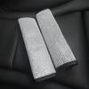 U&M 4 Packs Bling Bling Seat Belt Shoulder Pads, Luster Crystal Car Seatbelt Covers Diamond Car Decor Accessories for Women (Silver) (Black)