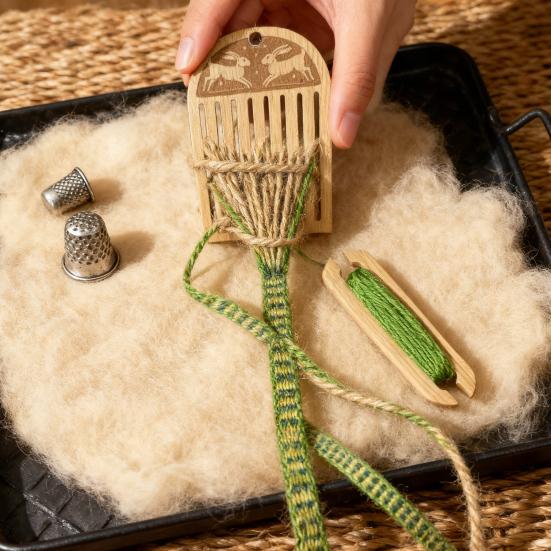 Rigid Heddle Backstrap Loom Kit Small Wooden Belt Weaving Tools Beginners Bracelets Bags Belts Camera Straps Bandweaving Shuttle Kit