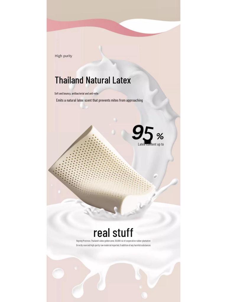 G5ZG5Z Latex Pillow: Removable, Washable Core for Kids & Babies; Neck Support for Cervical Vertebrae; Ideal for Primary School & Kindergarten.