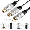 2 RCA Female To 1 Male Phono Splitter Y Adapter Cable/Lead-T Subwoofer Audio Sub