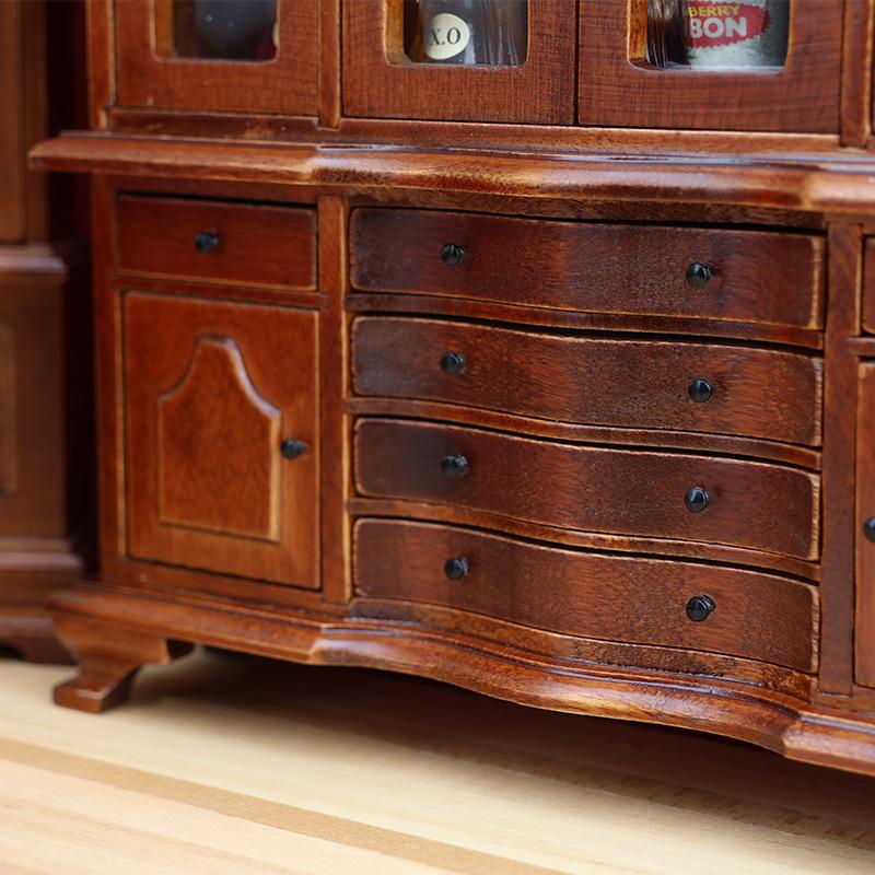 1 Pezzo 1:12 Artigianato in Legno in Miniatura Casa delle Bambole Armadietti Classici Europei Arredamento per Camera da Letto Decorazione Fai da Te
