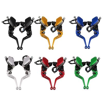 Pair Universal Motorcycle Hydraulic Brake Clutch Master Cylinder Reservoir Lever