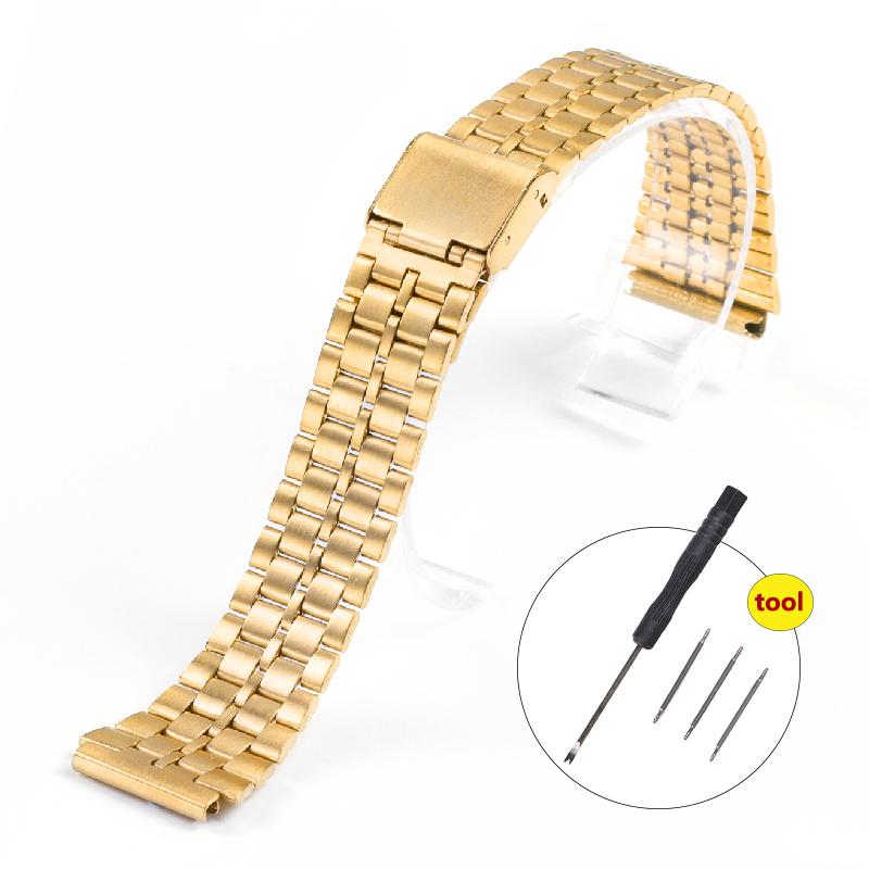 

Для Casio F-91W Металевий Ремінець 18мм Браслет з Нержавіючої Сталі Casio Ae 1200wh для AE1300 AQ230 F105 F108 A158W A168 Заміна Ремінців 18mm золотий