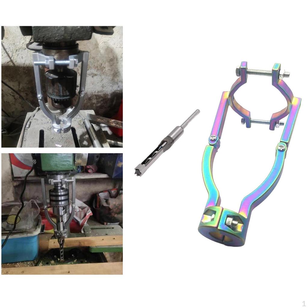 Square Hole Drill Bit Adapter Fixed Bracket, Sturdy Set for Press