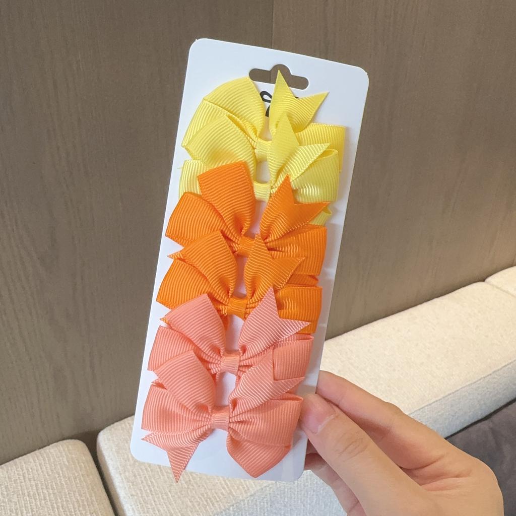 6 stk Baby Cheer Sløyfer Hårspenne for Jenter Ensfarvede Hårnåler Spenner Håndlaget Hodeplagg Barn Nydelig Hårtilbehør 2,5 tommer