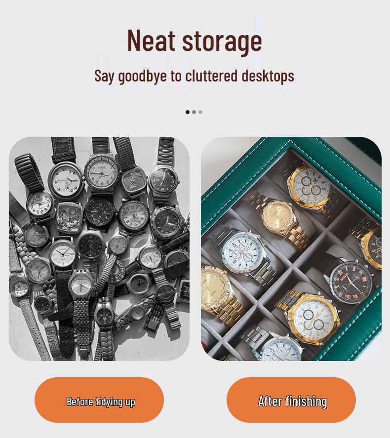 Benya Green Lockable Leather Watch Storage & Display Box