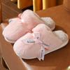 Autumn Winter Large Size Thick Bottom Indoor Cotton Slippers Casual Velvet Fur Cotton Shoes Women Warm Anti Slip Slippers 36-41